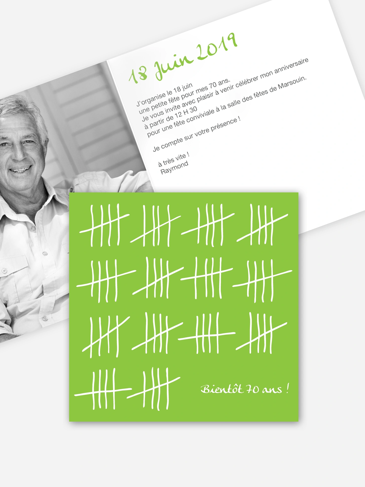 invitation anniversaire 70 Dénombrer