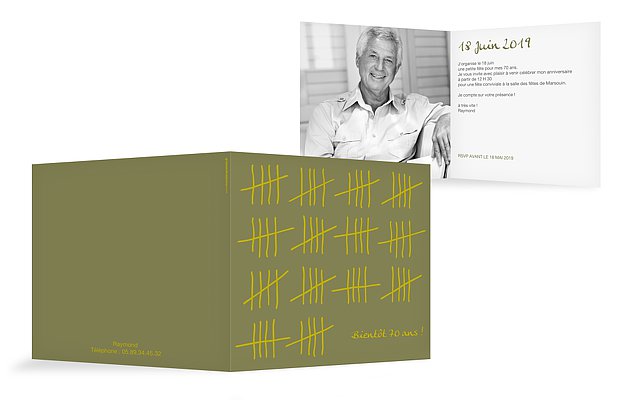 invitation anniversaire 70 Dénombrer