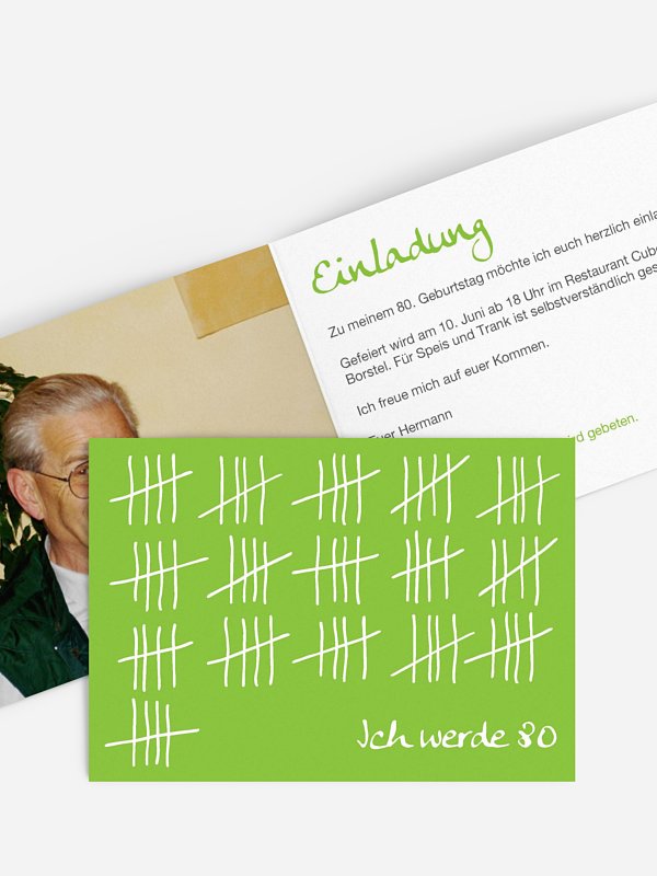 Einladung 80. Geburtstag Strichliste