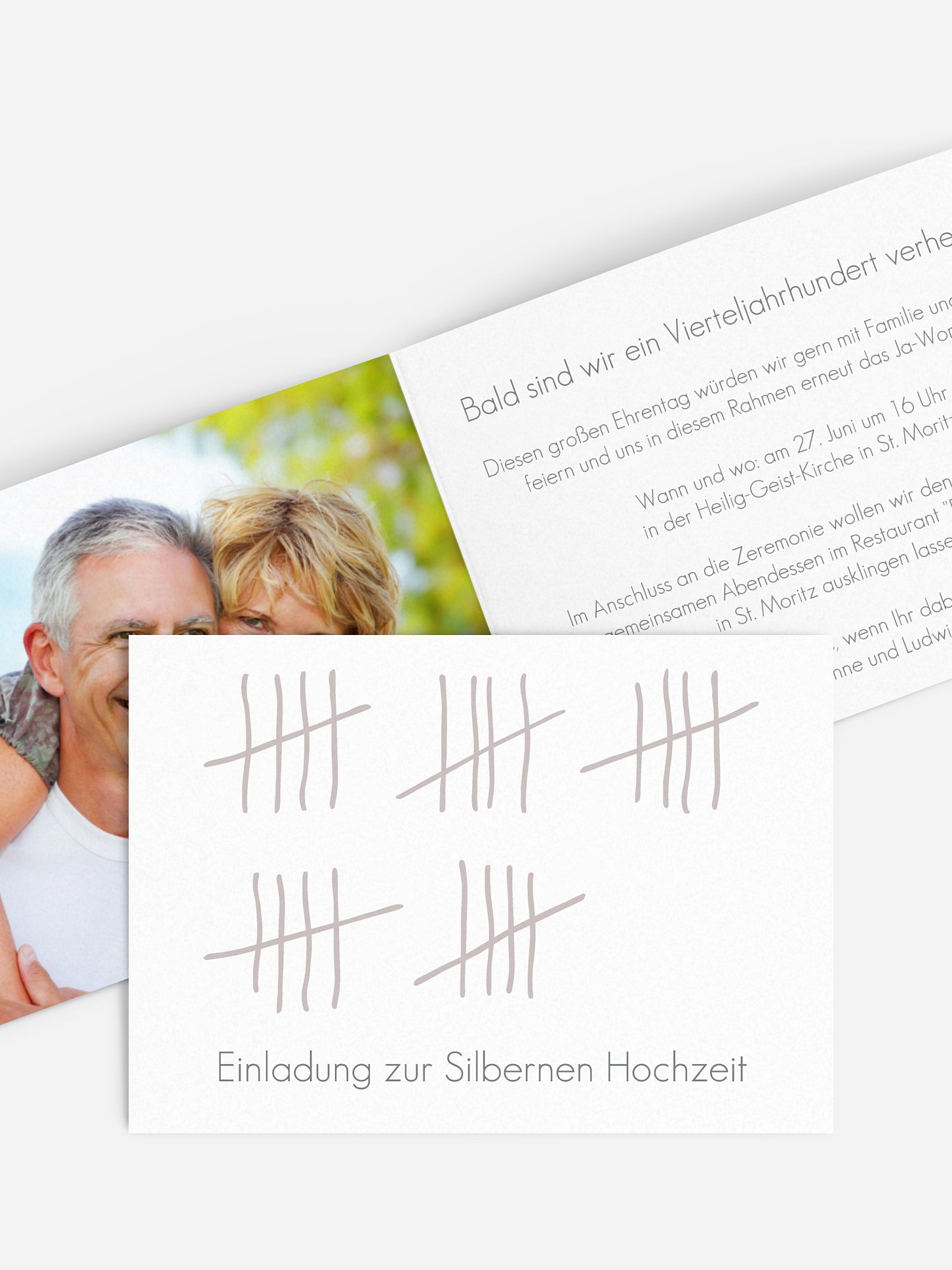 Einladung zur Silberhochzeit Strichliste