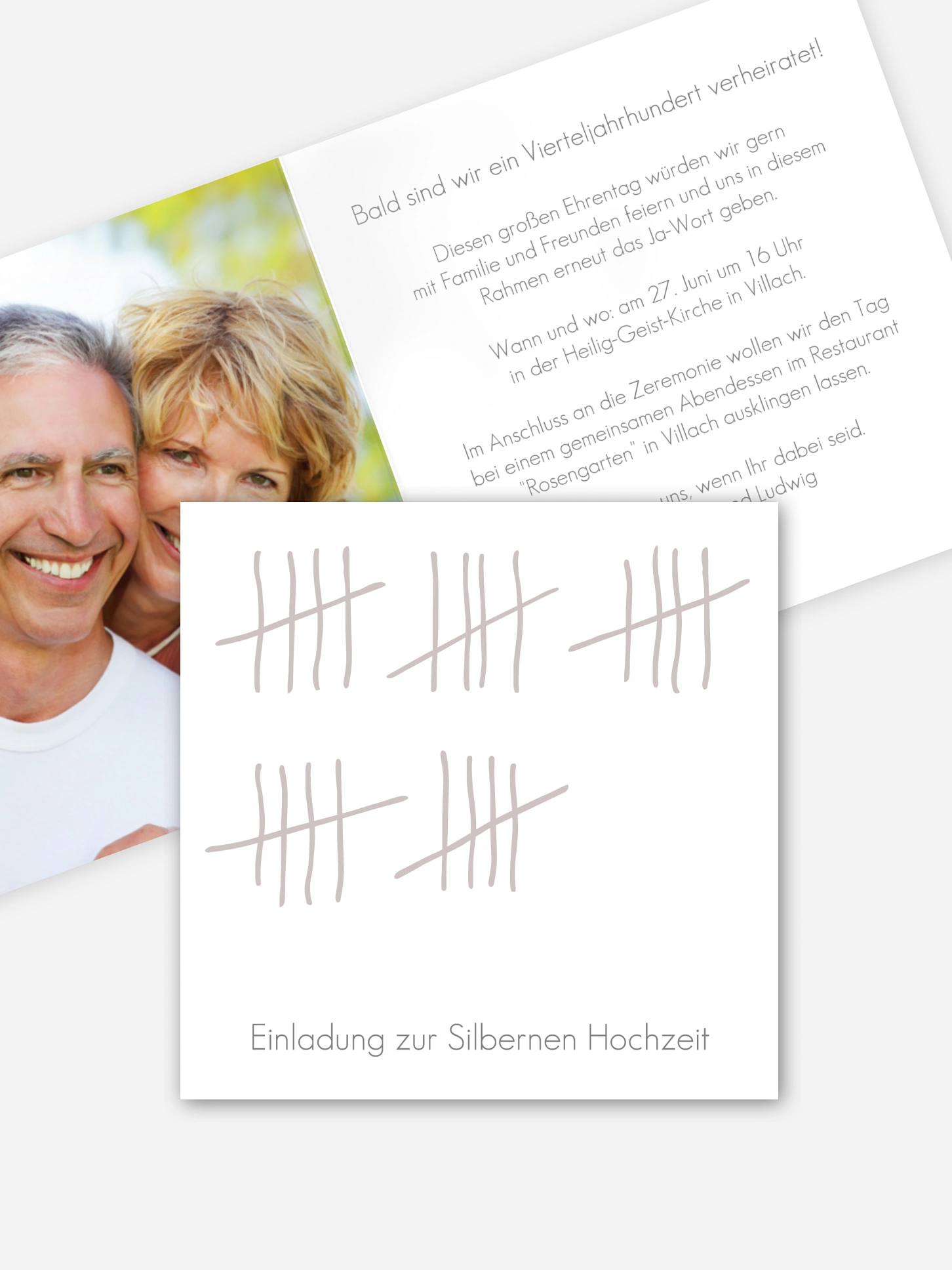 Einladung zur Silberhochzeit Strichliste