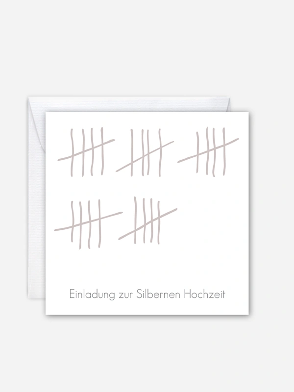 Einladung zur Silberhochzeit Strichliste