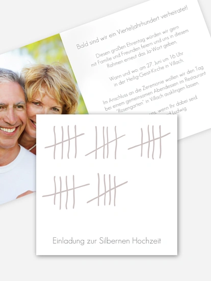 Einladung zur Silberhochzeit Strichliste