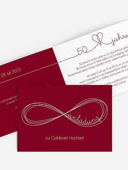 Einladung zur Goldenen Hochzeit Unendlich
