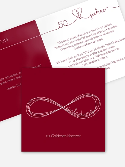 Einladung zur Goldenen Hochzeit Unendlich