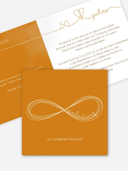 Einladung zur Goldenen Hochzeit Unendlich