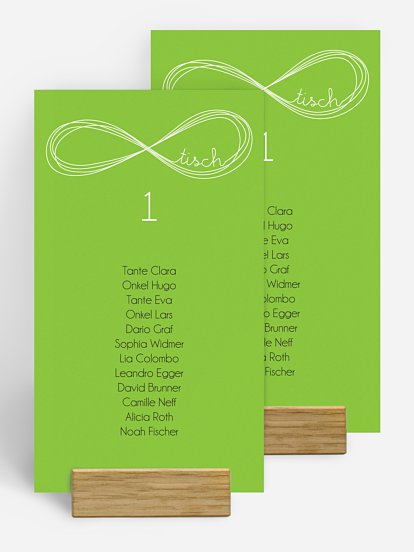 Gruppentischkarte Unendlich