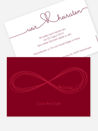 Save-the-Date Karte Unendlich