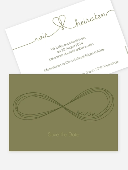 Save-the-Date Karte Unendlich