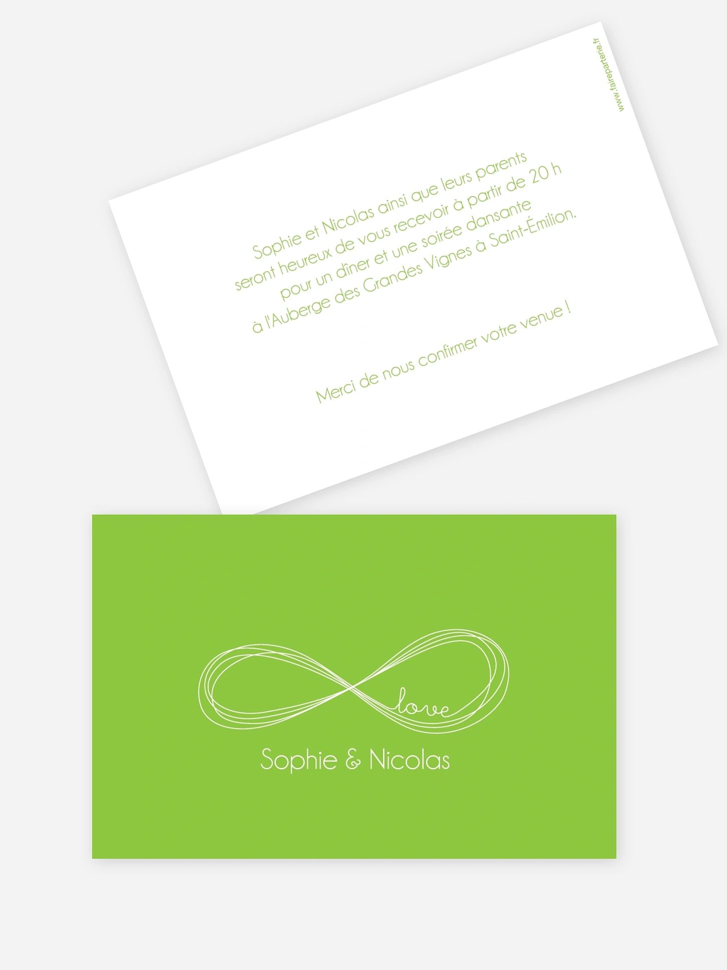 Carton d'invitation Infini