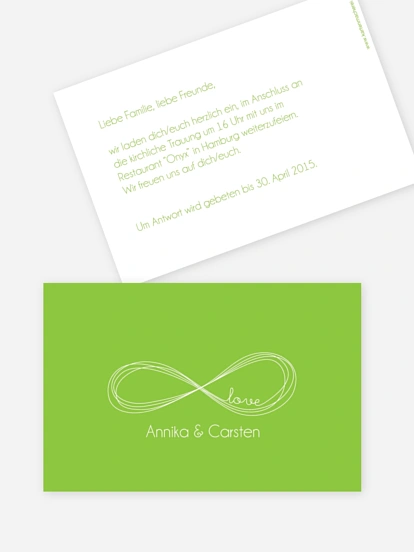 Hochzeit Mini-Einladungskarte Unendlich