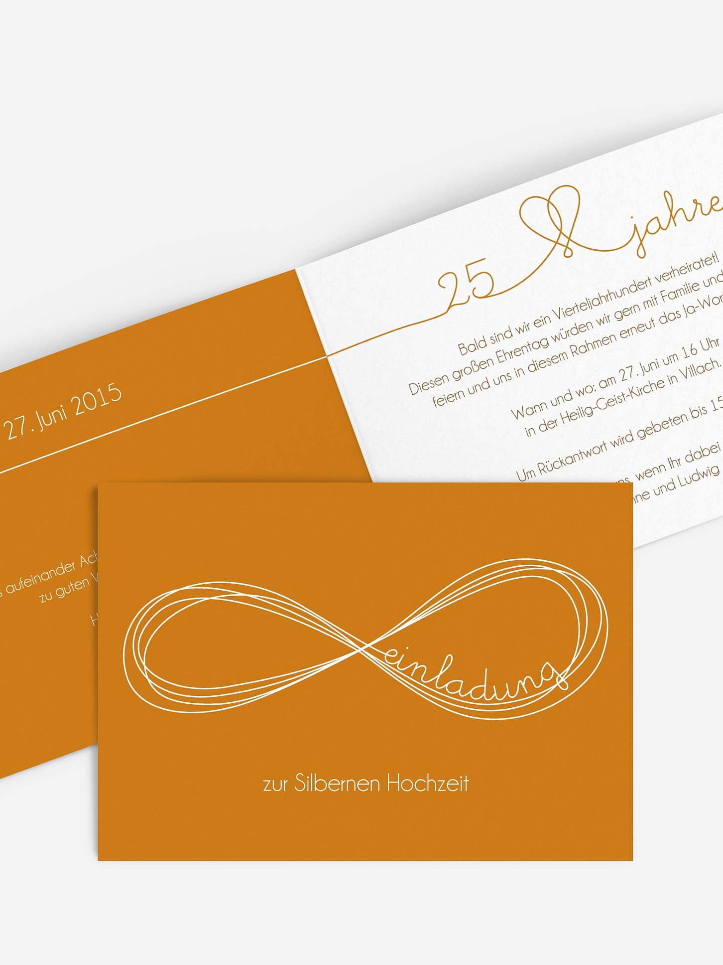 Einladung zur Silberhochzeit Unendlich