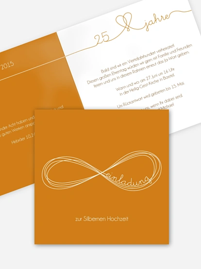 Einladung zur Silberhochzeit Unendlich