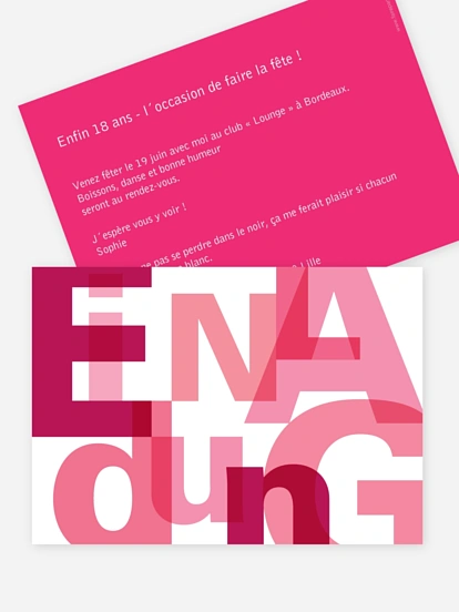 invitation anniversaire 18 Klartexte