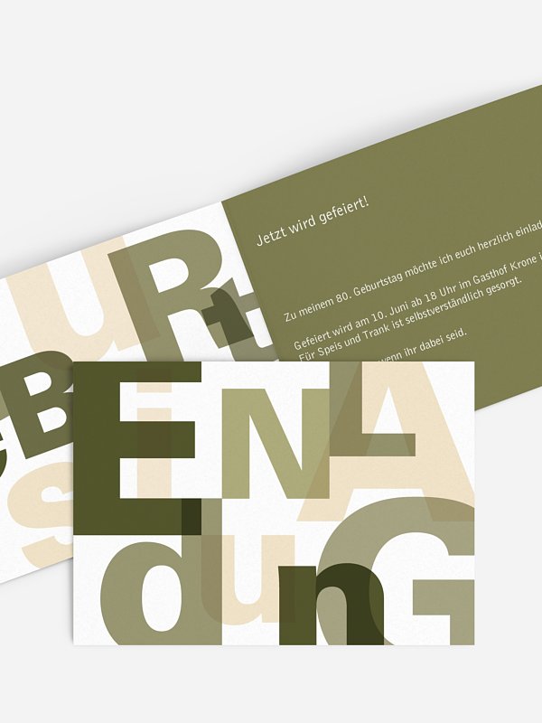 Einladung 80. Geburtstag Klartext