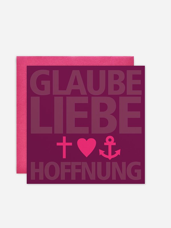 Dankeskarte Konfirmation "Glaube, Liebe, Hoffnung"