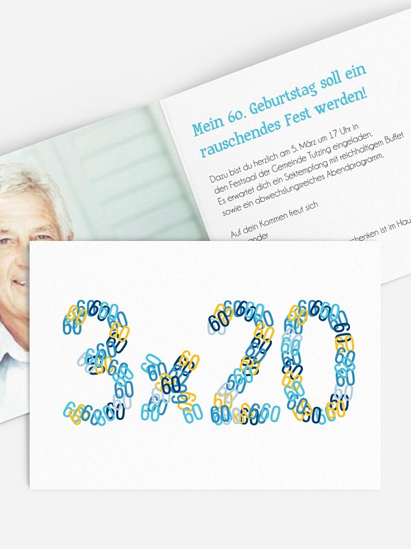 Einladung 60. Geburtstag Zahlenspiel