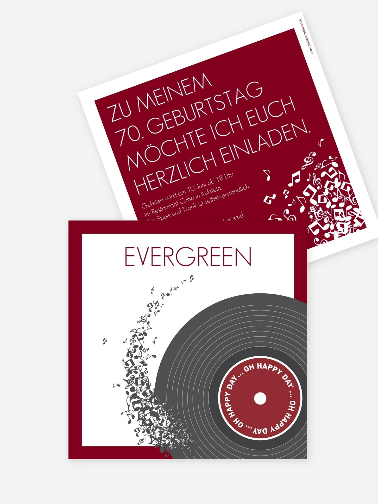 Einladung 70. Geburtstag Schallplatte
