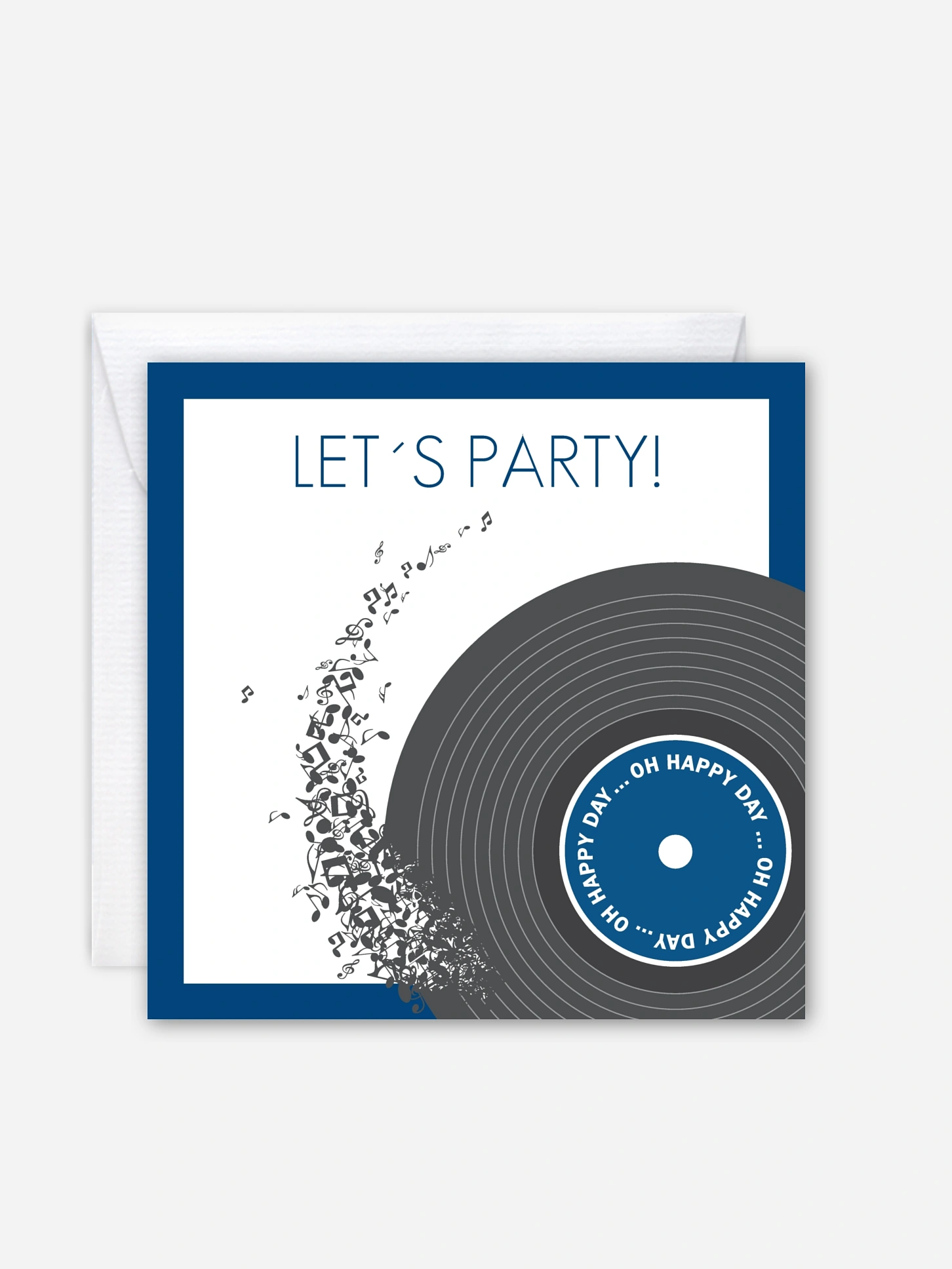 Partyeinladung Schallplatte