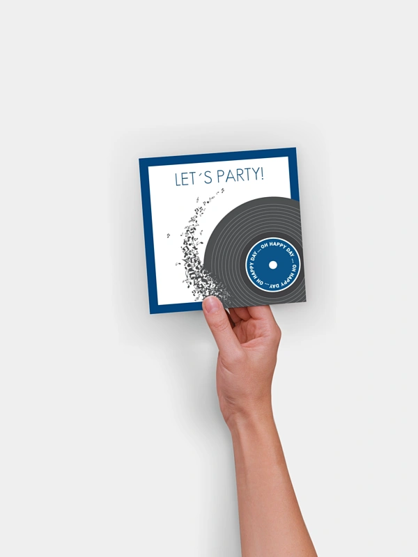 Partyeinladung Schallplatte