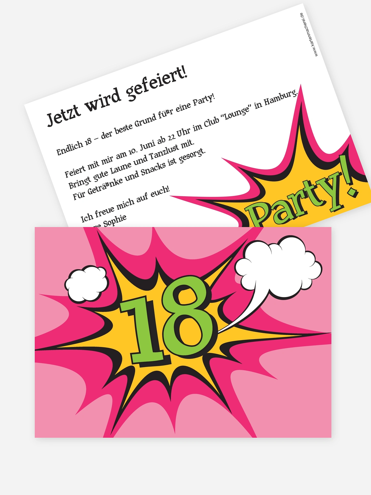 Einladung 18. Geburtstag Comic