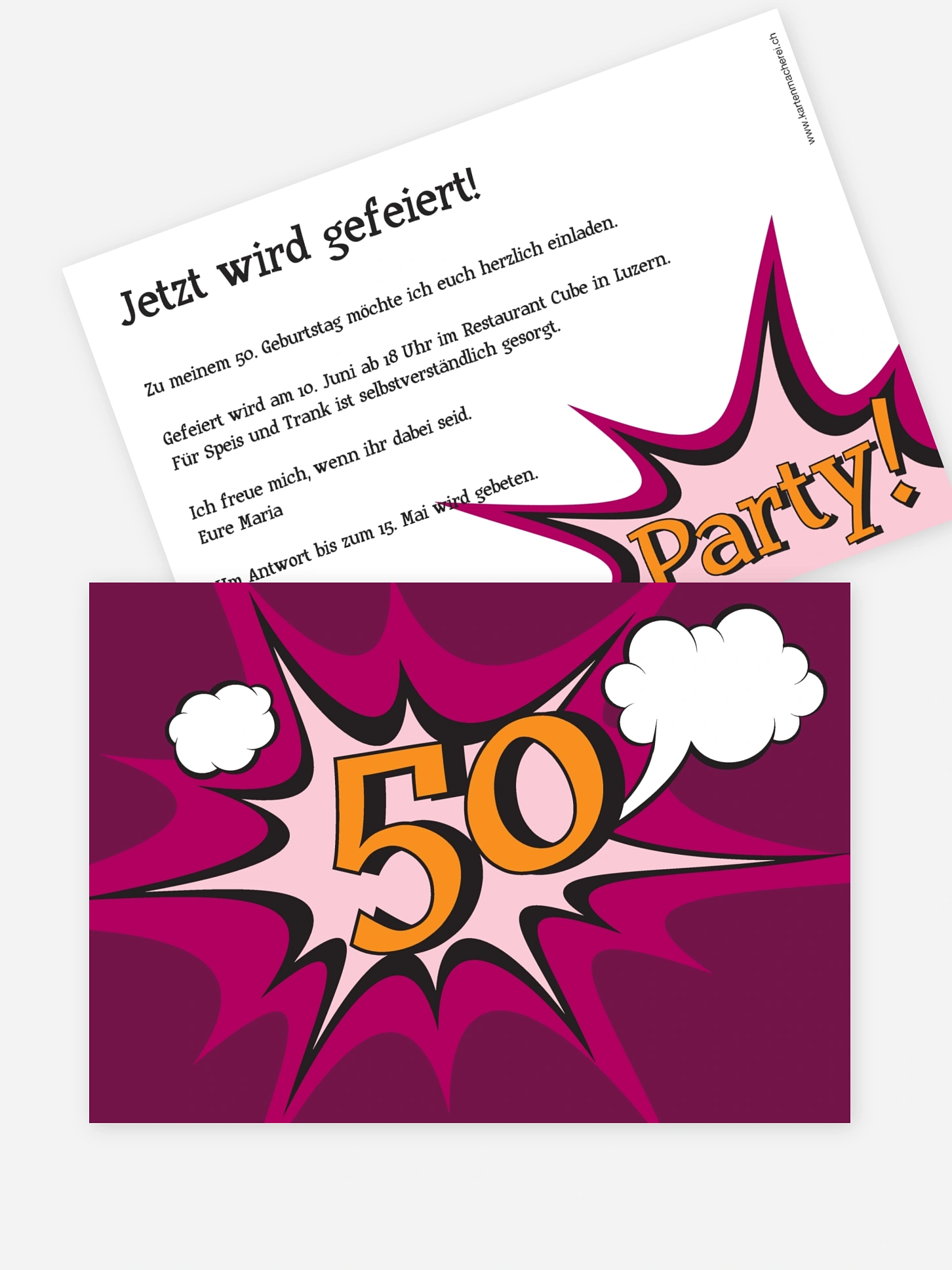 Einladung 50. Geburtstag Comic