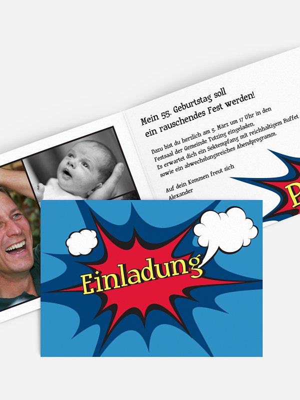 Geburtstagseinladung "Comic"