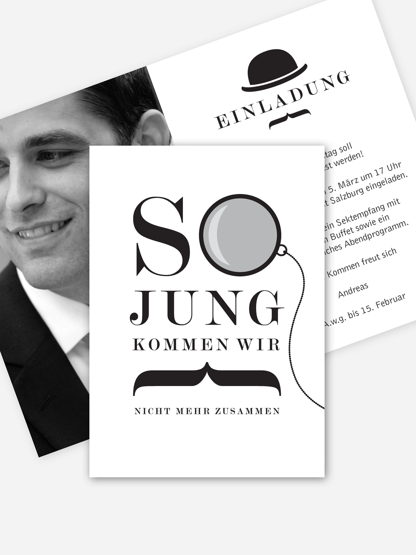 Einladung 30. Geburtstag Modern Dandy