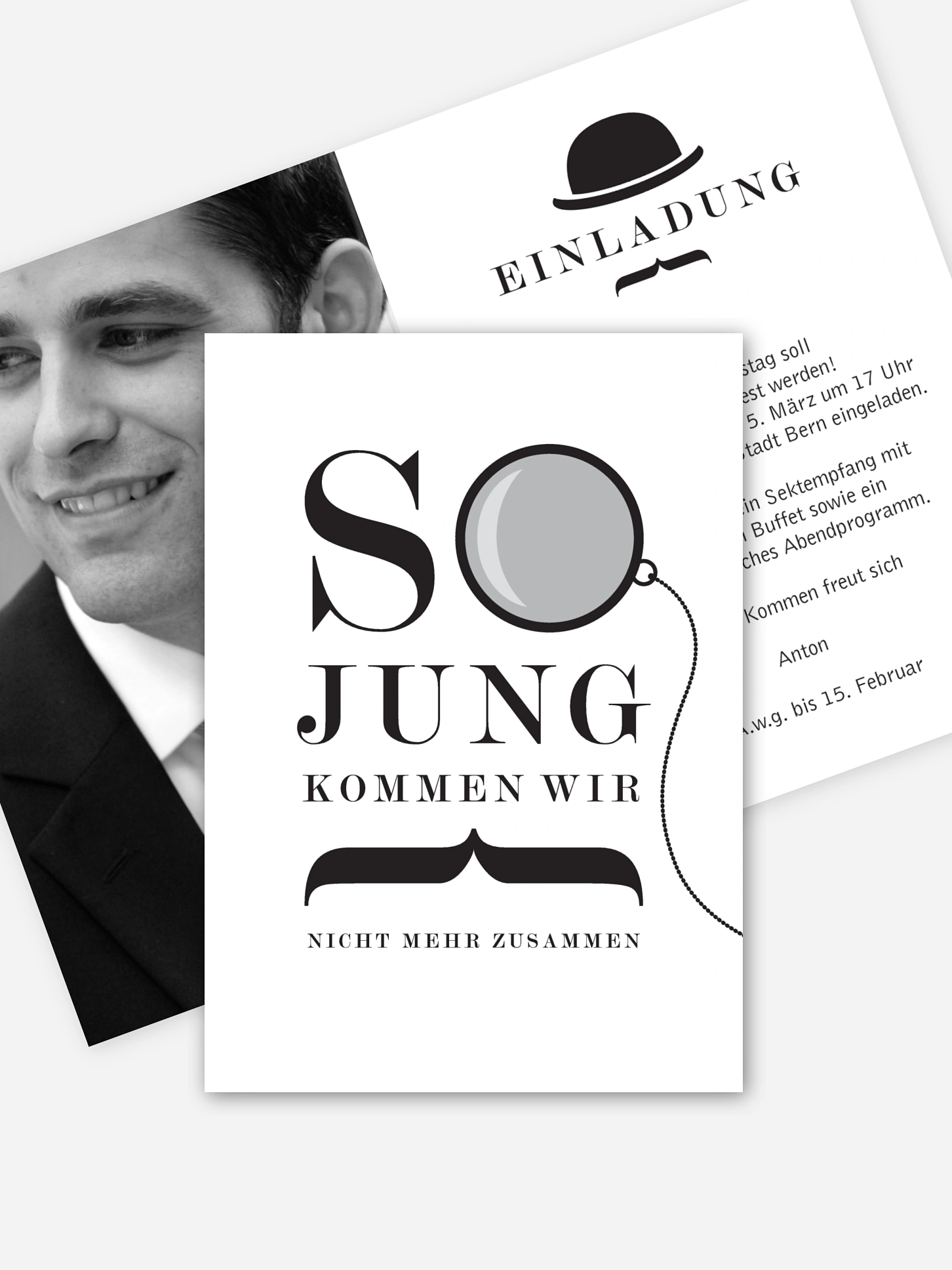 Einladung 30. Geburtstag Modern Dandy