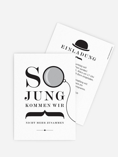 Einladung 30. Geburtstag Modern Dandy