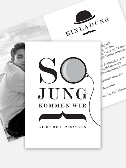 Einladung 30. Geburtstag Modern Dandy