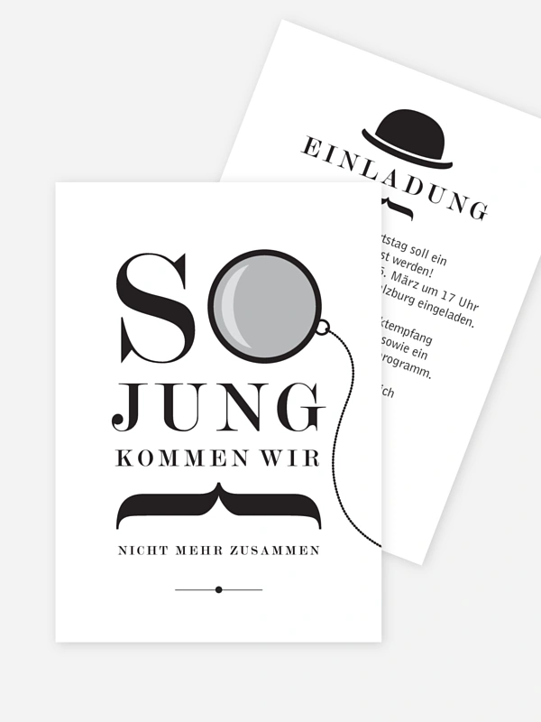 Einladung 40. Geburtstag Modern Dandy