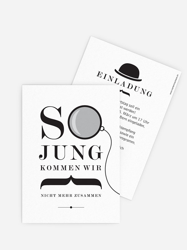 Einladung 60. Geburtstag Modern Dandy