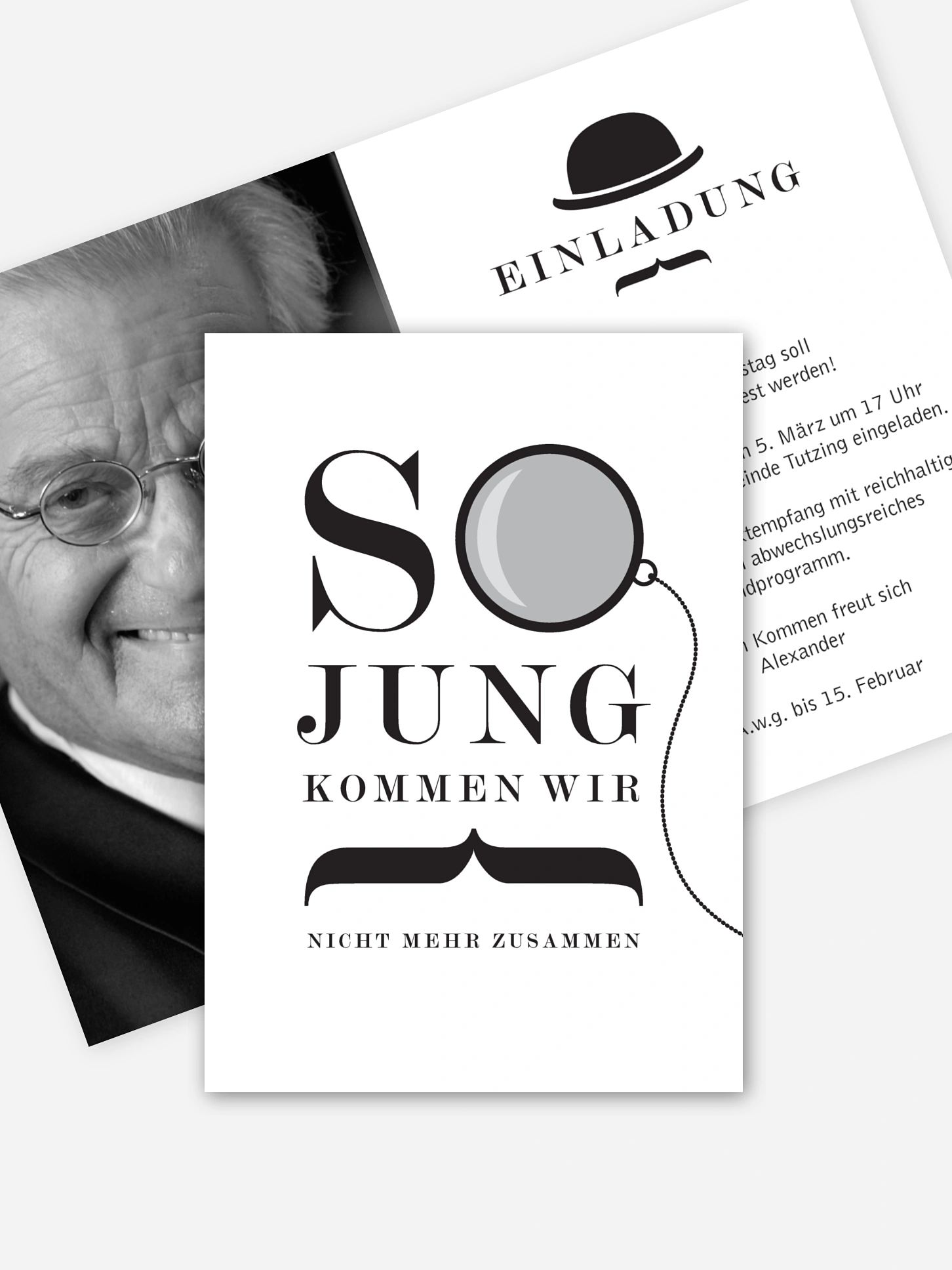 Einladung 70. Geburtstag Modern Dandy