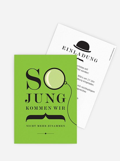 Einladung 70. Geburtstag Modern Dandy