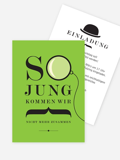 Einladung 70. Geburtstag Modern Dandy