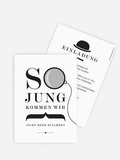 Einladung 70. Geburtstag Modern Dandy