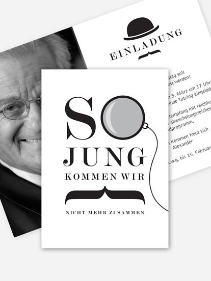 Einladung 70. Geburtstag Modern Dandy