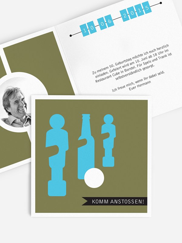 Einladung 50. Geburtstag Anstoß