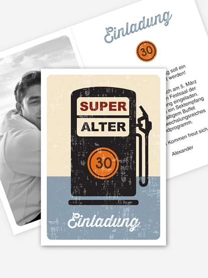 Einladung 30. Geburtstag Super Alter