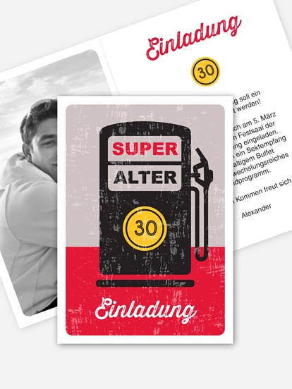 Einladung 30. Geburtstag Super Alter