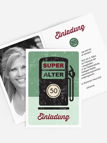 Einladung 50. Geburtstag Super Alter
