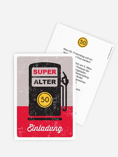 Einladung 50. Geburtstag Super Alter