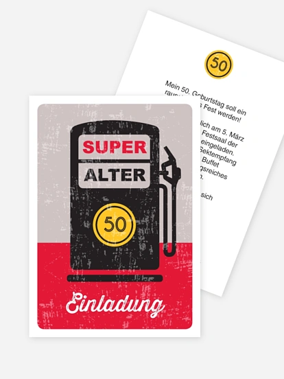 Einladung 50. Geburtstag Super Alter