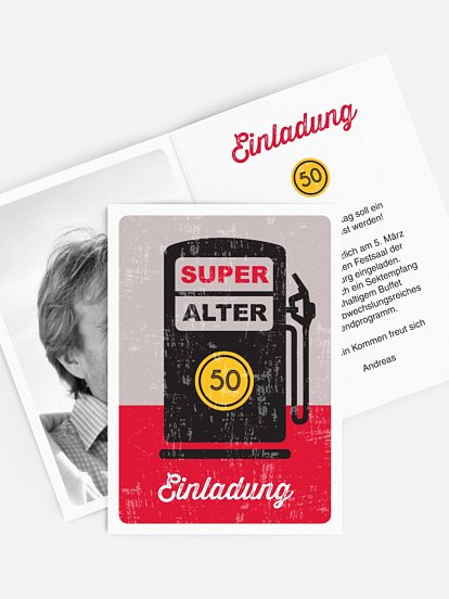Einladung 50. Geburtstag Super Alter