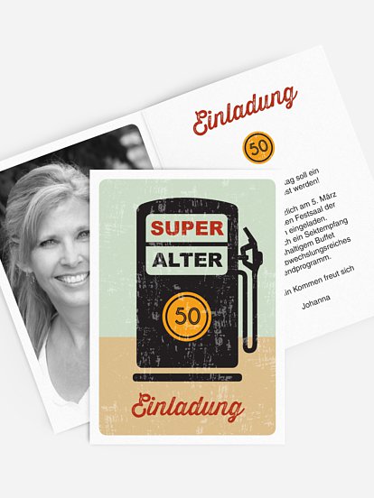 Einladung 50. Geburtstag Super Alter