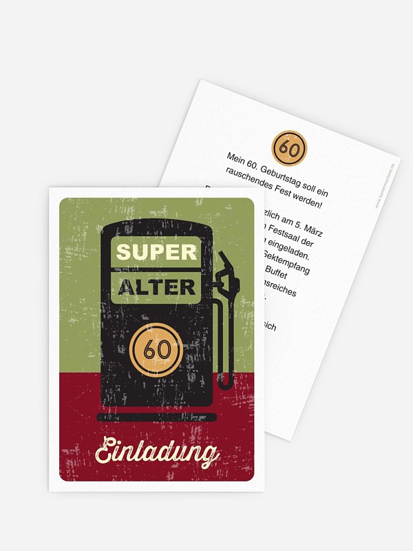 Einladung 60. Geburtstag Super Alter