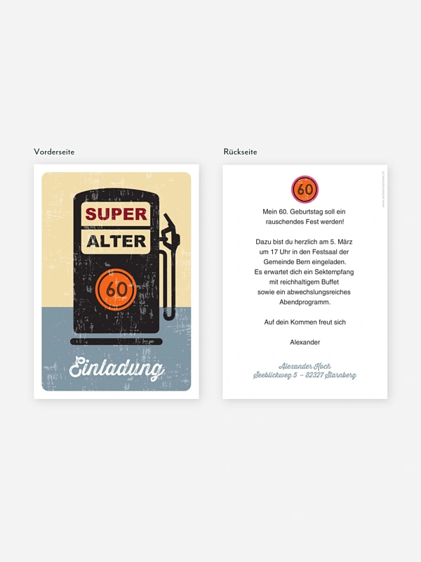 Einladung 60. Geburtstag Super Alter