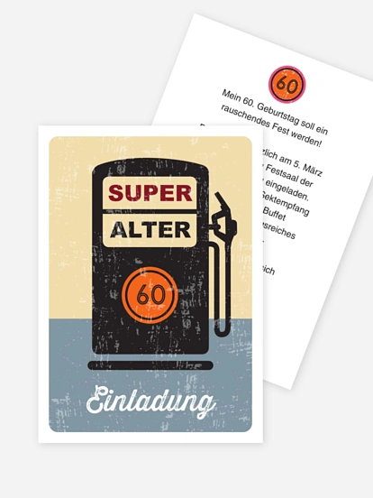 Einladung 60. Geburtstag Super Alter