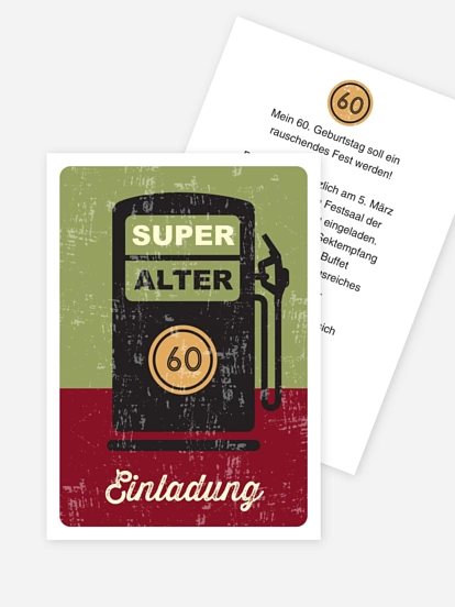 Einladung 60. Geburtstag Super Alter